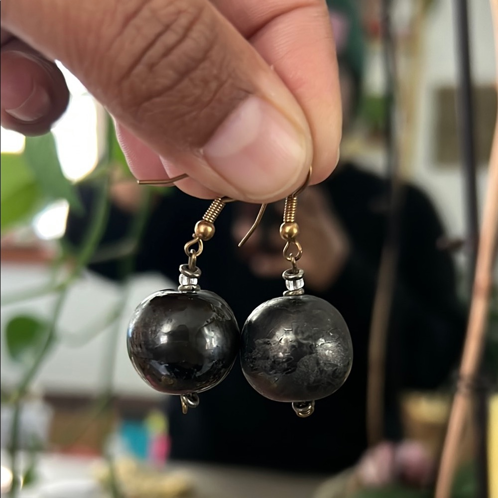 Elegant Black and Gold Earrings
